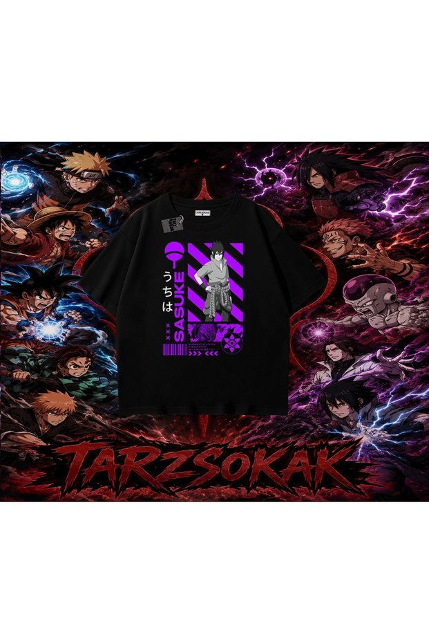 Sasuke Uchiha Naruto Anime Character Oversize Unisex T-Shirt White