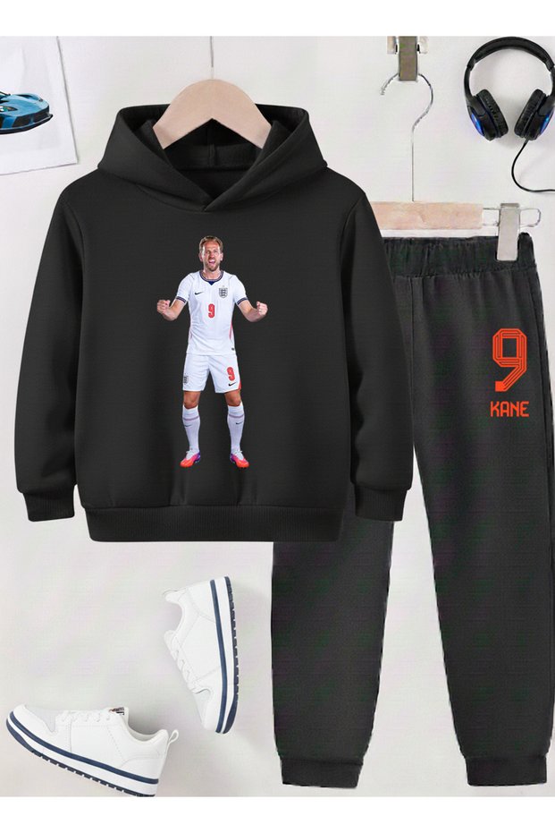 Harry Kane Printed Boys' Tracksuit, 3-Yarn Shardooned Fabric