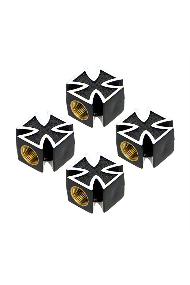 black 4pcs/lot Car Wheel Tyre Stem Air Caps Cross Style Car Tire Air Valve Cap Covers for Bicycle M