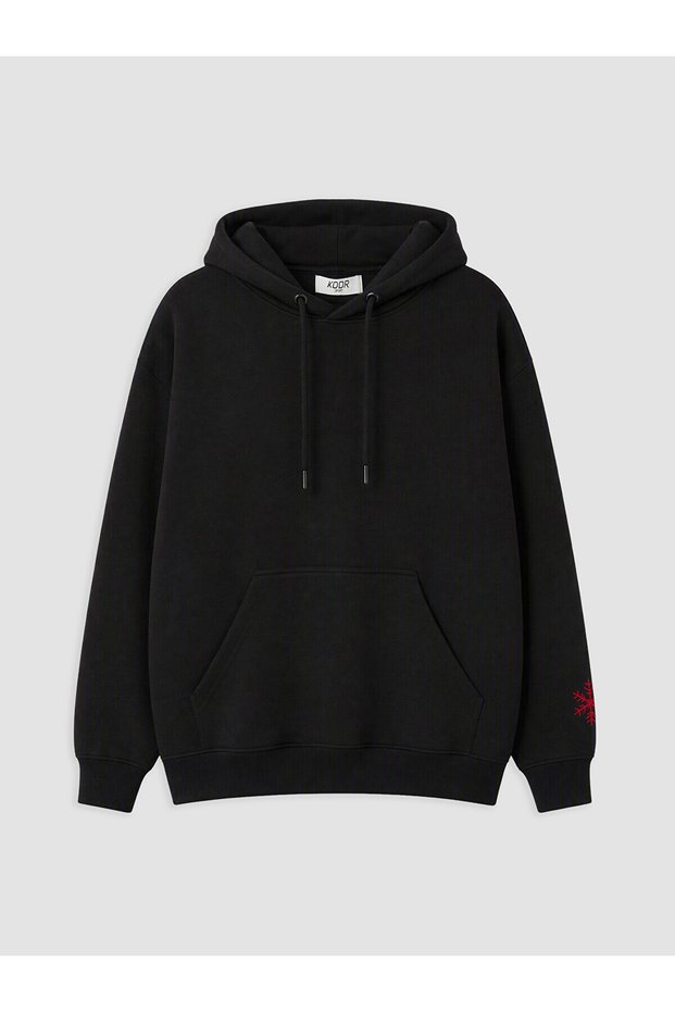 Texx Store Quality Koor Sport Black 3 Thread Embroidered Oversize Women's Hoodie