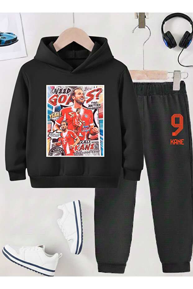 Harry Kane Printed Boys' Tracksuit, 3-Yarn Shardooned Fabric
