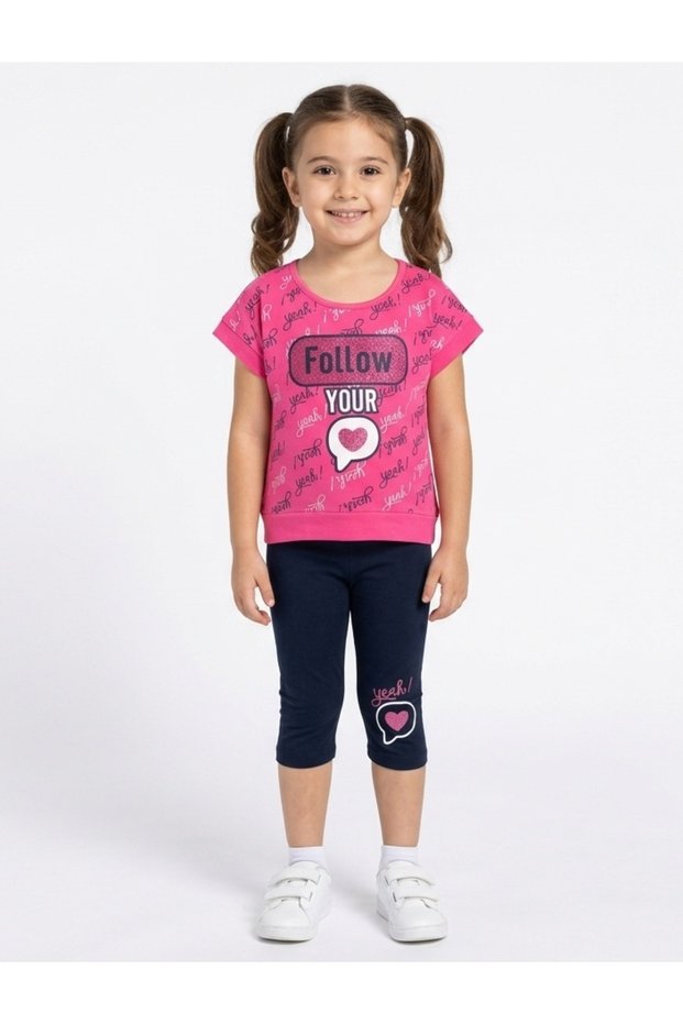 Follow Print Leggings Girls' Set