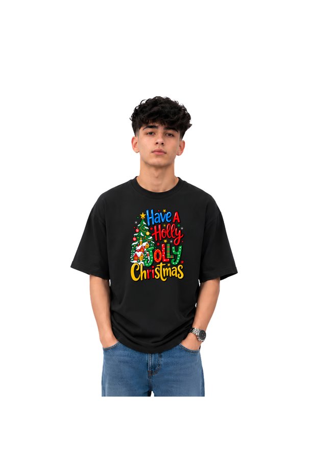 Men's Christmas T Shirt | Graphic Tee | Drop Shoulder | Oversized Loose Fit