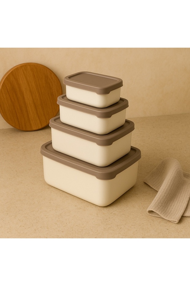 Set of 4 Rectangular Storage Containers 430 ml 830 ml 1600 ml 2600 ml