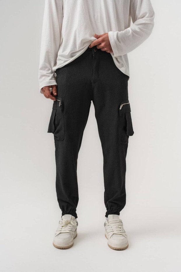 Trackcargo Cargo Pocket Detailed Jogger Men's Trousers with Elastic Waist and Cuffs