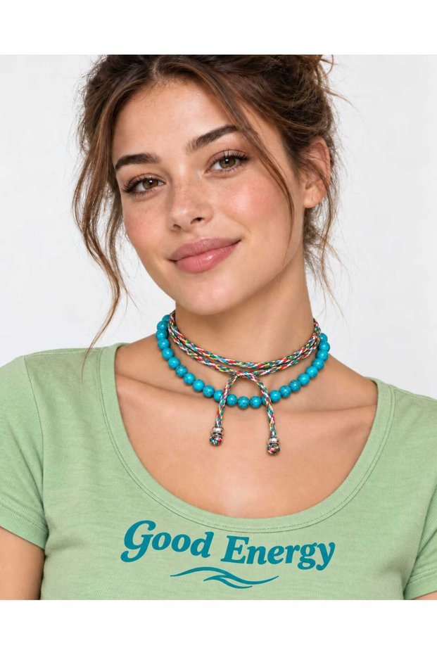 Twist 2-Piece Cord & Natural Stone Necklace