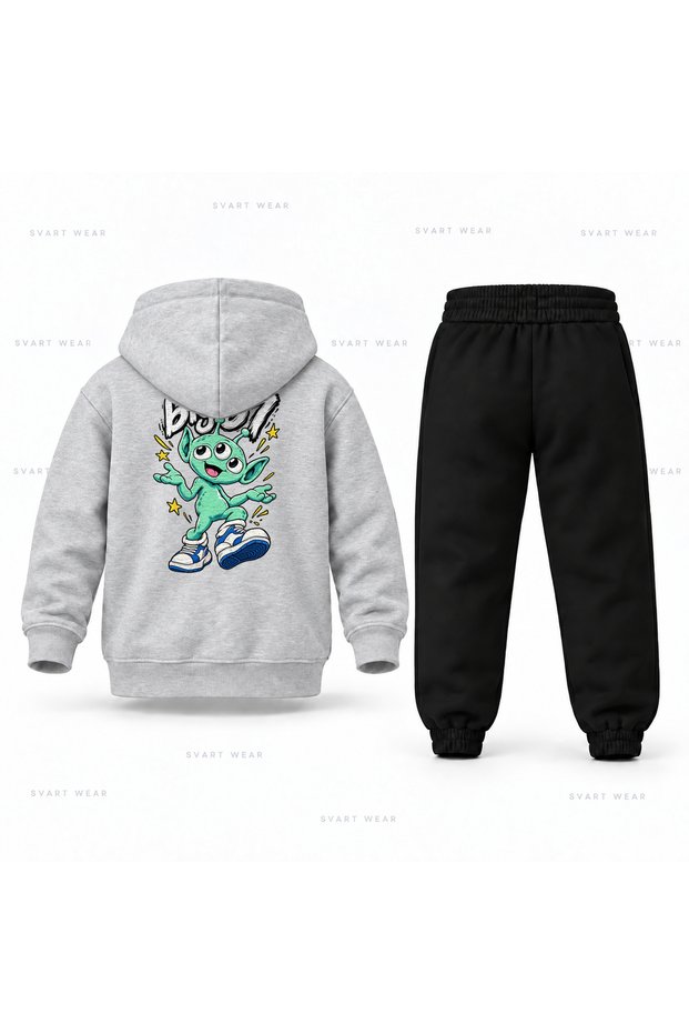 Six Seven 67 Alien Finger Print Children's Hooded Tracksuit Set