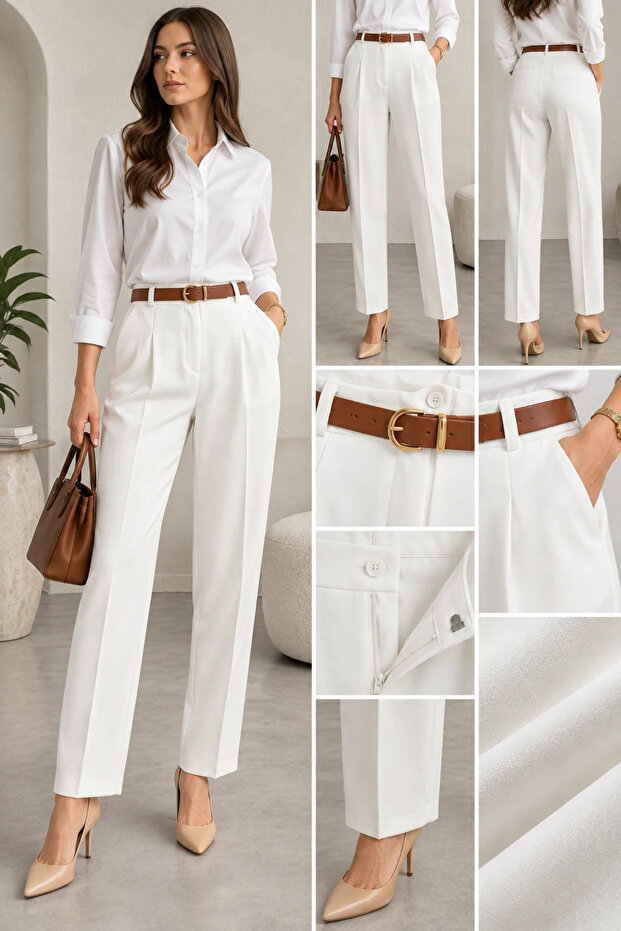 Carrot Leg Viscose Fabric Trousers