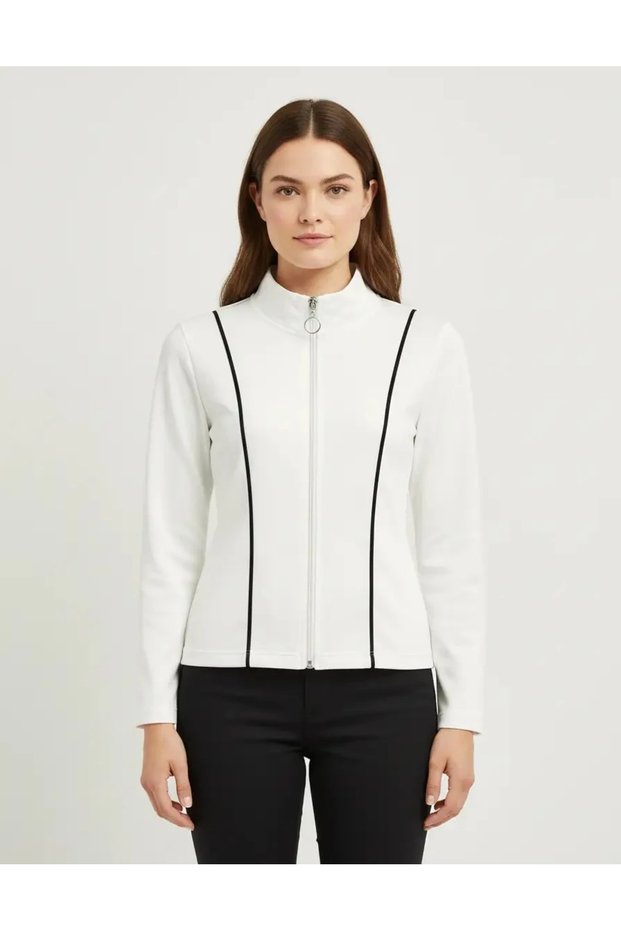 Piping Detail Slim Fit Sweatshirt
