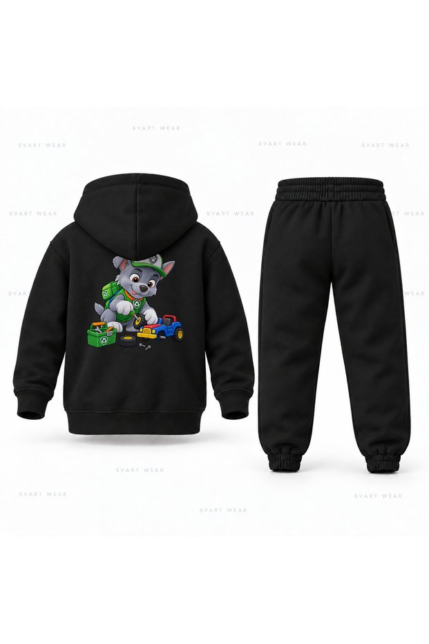 Paw Patrol Rocky Teker Onar Printed Children's Hooded Tracksuit Set