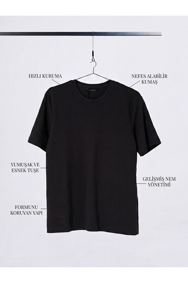 Vizyon New Season Brown Crew Neck Dry Touch Men's T-Shirt