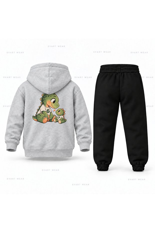 Six Seven 67 Dino Golge Game Printed Children's Hooded Tracksuit Set