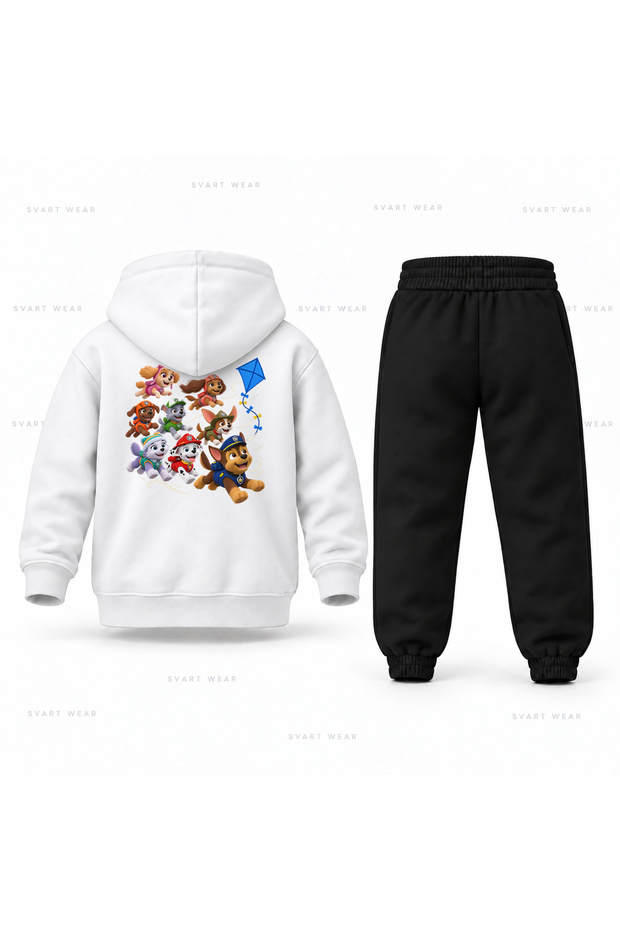 Paw Patrol Chase Ucurtma Printed Children's Hooded Tracksuit Set
