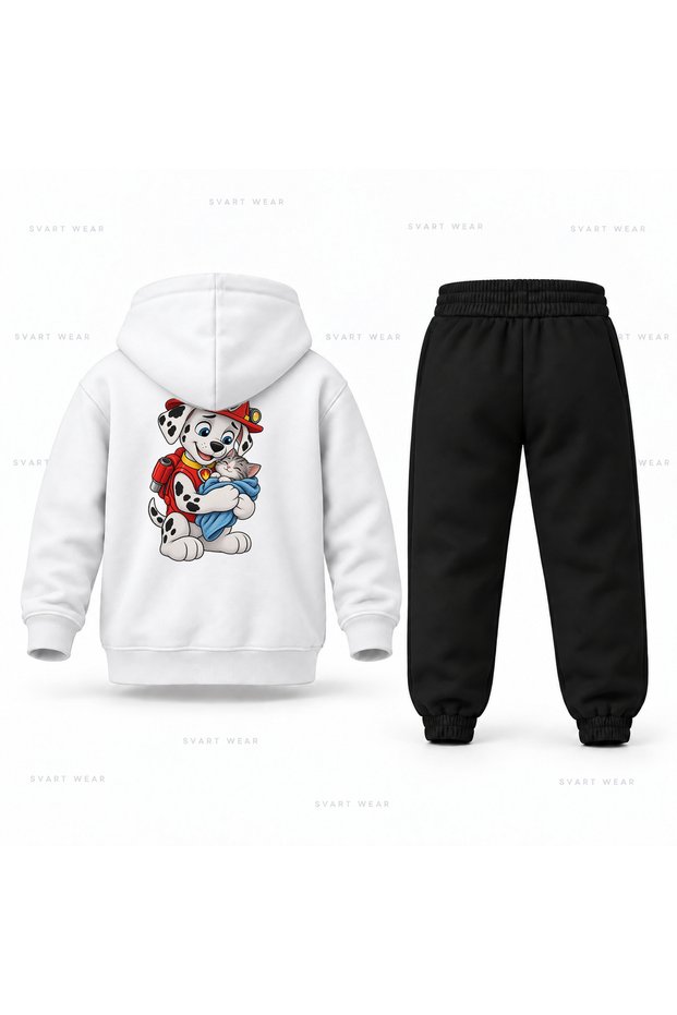 Paw Patrol Marshall Cat Printed Kids' Hooded Tracksuit Set