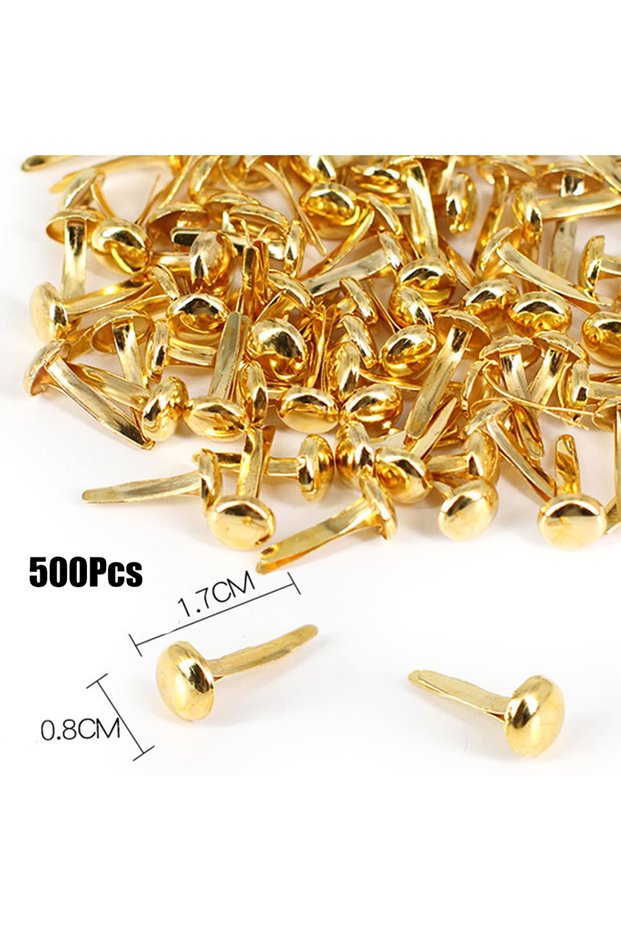 500Pcs 100/200/500Pcs Metal Brads Pin Fasteners Gold Mini Split Pins for Paper Crafts Art Decorative