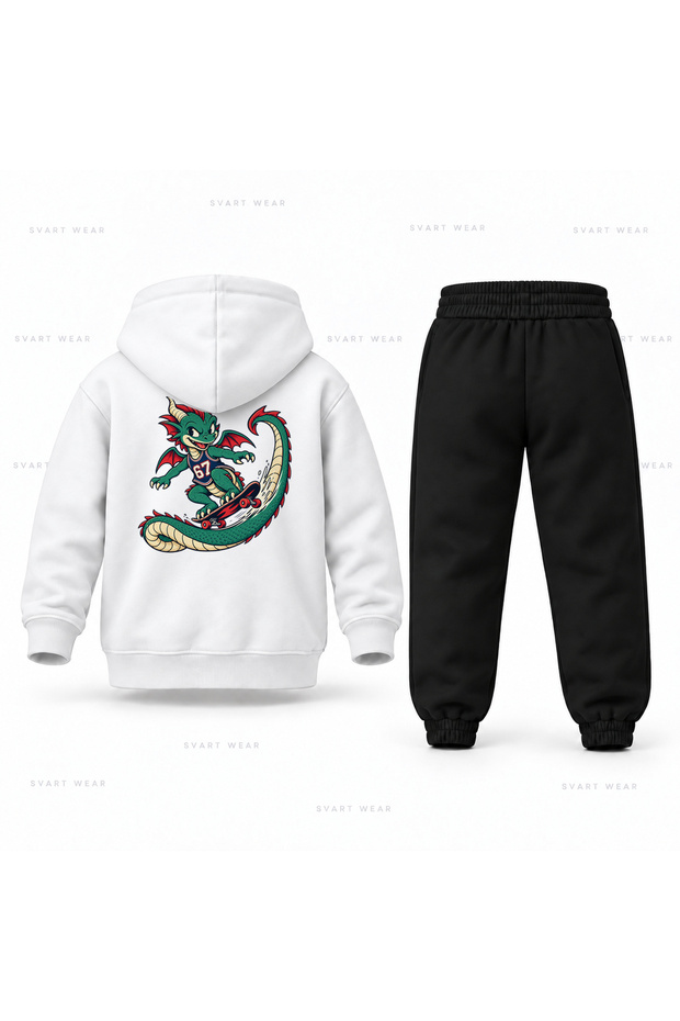 Six Seven 67 Dragon Printed Children's Hooded Tracksuit Set