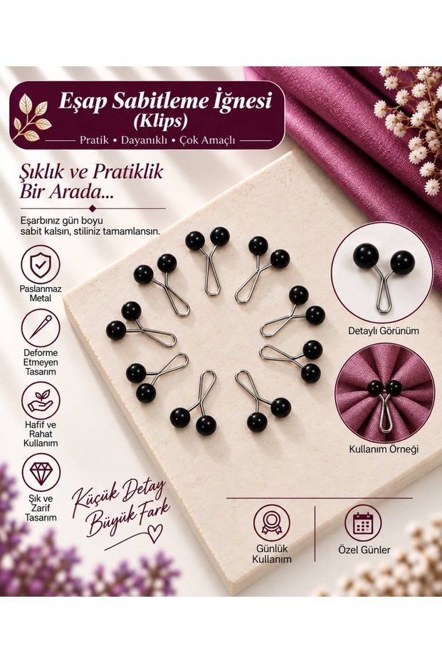 Eşarp Sabitleme İğnesi (Klips)