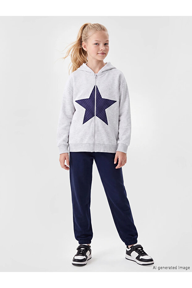 Girl's Navy Blue Knitted Trousers