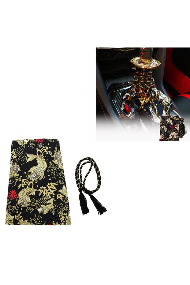 A Universal Car Accessories Pattern Style Canvas Katana Shift Lever Knob Cover Dust Cover Racing Sam