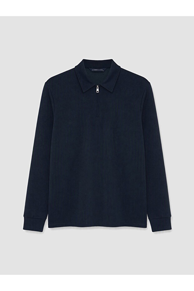 Vizyon New Season Navy Blue Polo Collar Men's T-Shirt