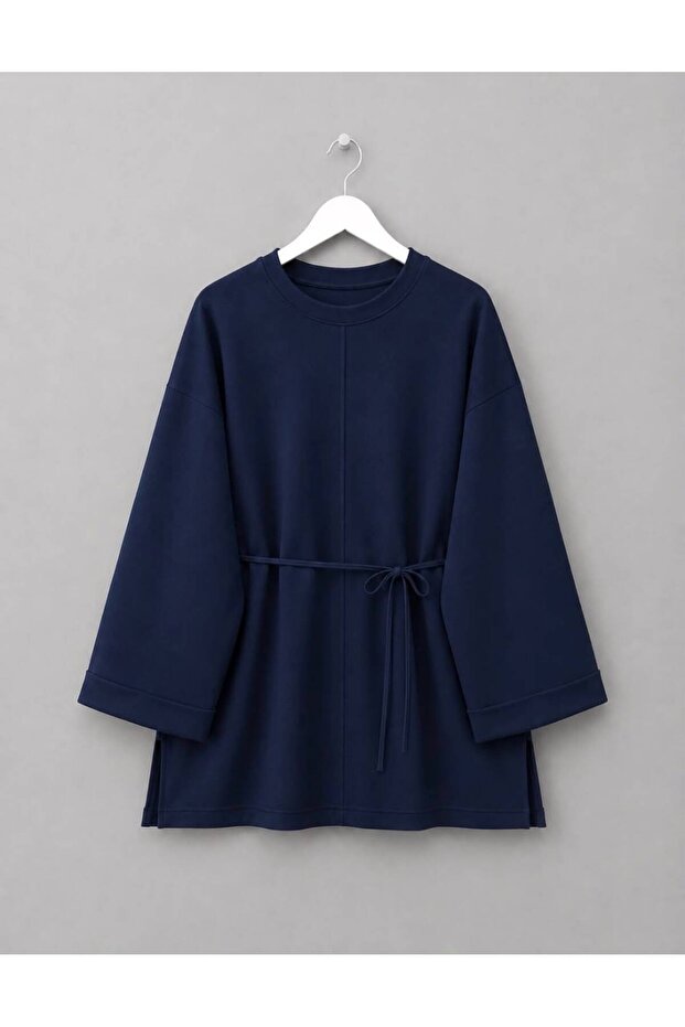 Women's Modal Fabric Elegant Tie-Detail Hijab Tunic