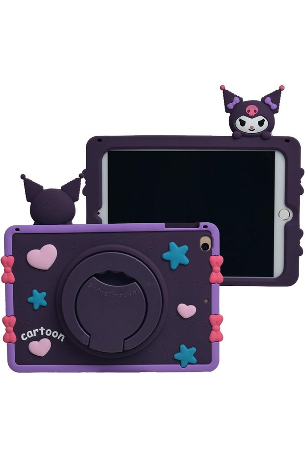 Cartoon Case for iPad Pro 11/10.9" /iPad Air 4，MONEHOYSY Cute Soft Silicone Kickstand [Drop Proof,Shock Proof,Anti Slip] Back Stand Cover Case for Kids Children Teens Girls Boys (for Kuro-2)