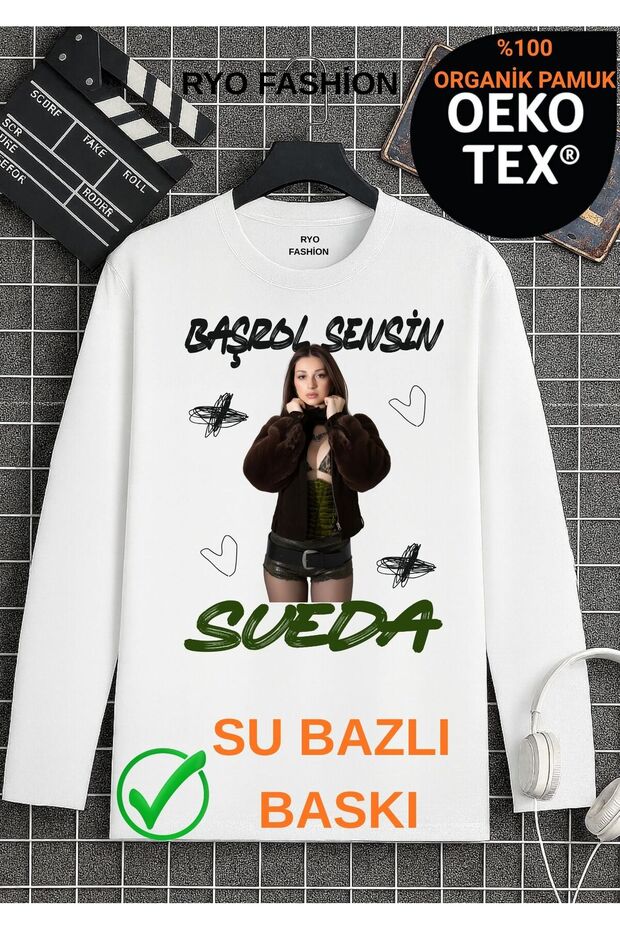 Manifest You Are the Main Character Zoktay Mina Esin Hilal Sueda Lidya Designed Long Sleeve T-Shirt 100% Organic Cotton White