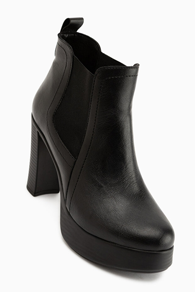 Mersa Black Platform Heeled Women's Boots