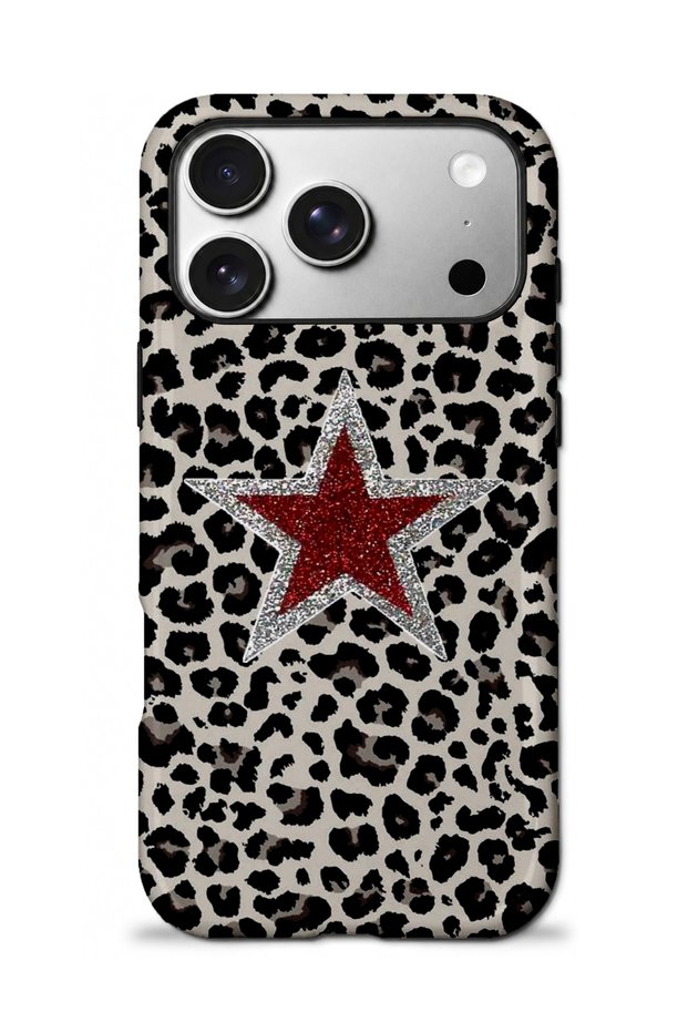 Compatible with iPhone 17 Pro Max / 18 Pro Max - Red Star, Double Layer Cover, Glossy Surface Protective Case