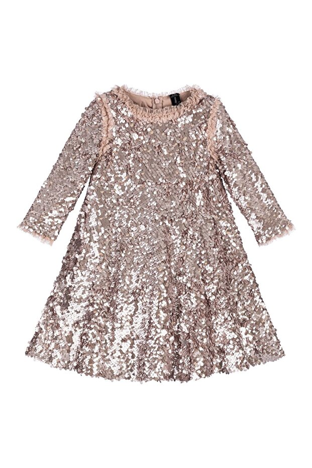 Pastel Pink Flared Dress for Girls