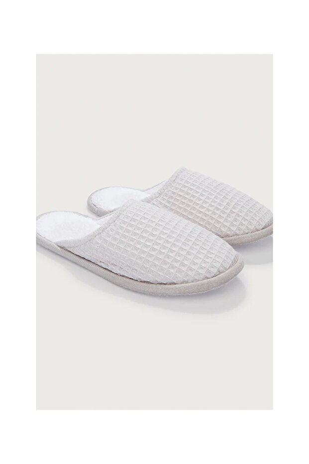 Organic Cotton Waffle Patterned Unisex House Slippers