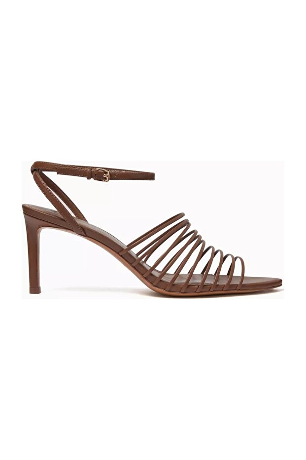 80mm Heeled Cage Patterned Leather Sandals