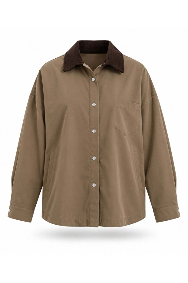 Brown Velvet Collared Jacket 9818