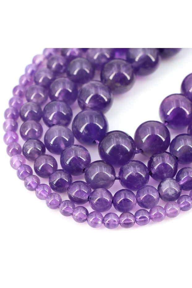 6mm (58-61 pcs) Purple Amethyst Natural Stone Beads Blue Tiger Eye Crystal Amethyst Rose Quartz Gems