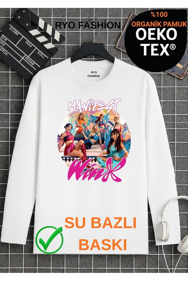 Manifest Solo Zoktay Mina Esin Hilal Sueda Lidya Designed Long Sleeve T-Shirt 100% Organic Cotton White
