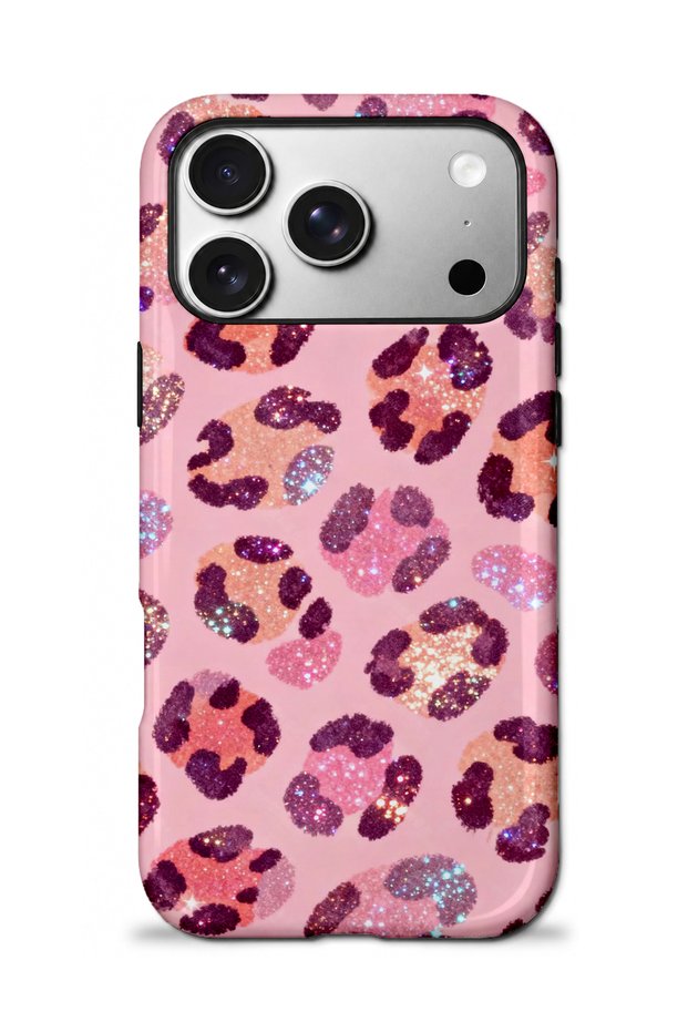 Compatible with iPhone 17 Pro Max / 18 Pro Max - Pink Tiny Leopard, Double Layer Cover, Glossy Surface Protective Case