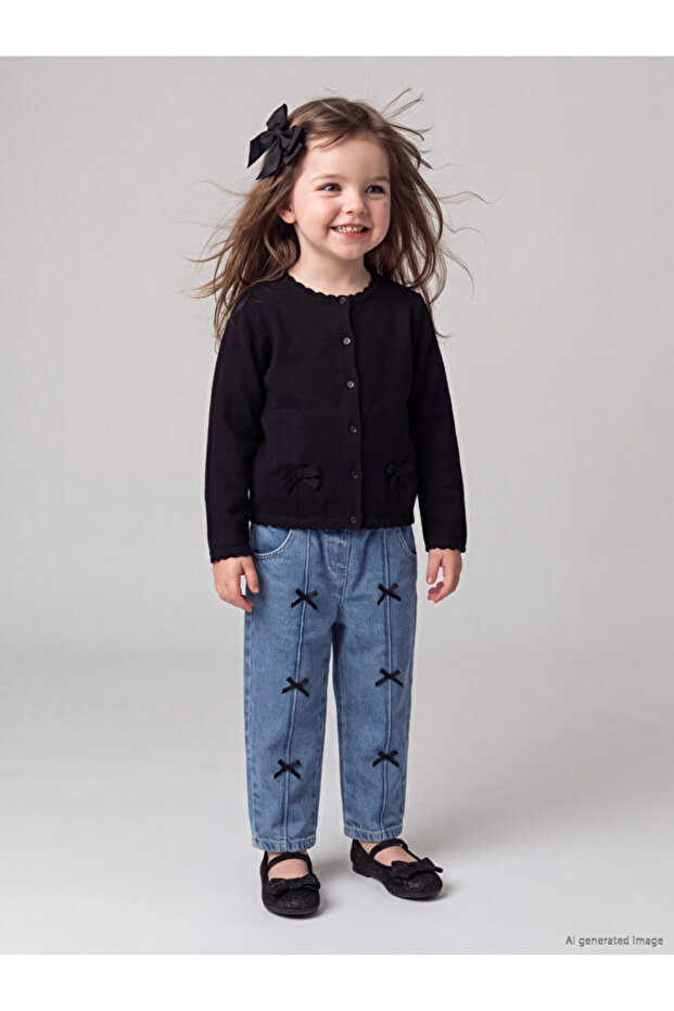 Baby Girl Jean Pants with Bow for Style Seekers from Uzg Store