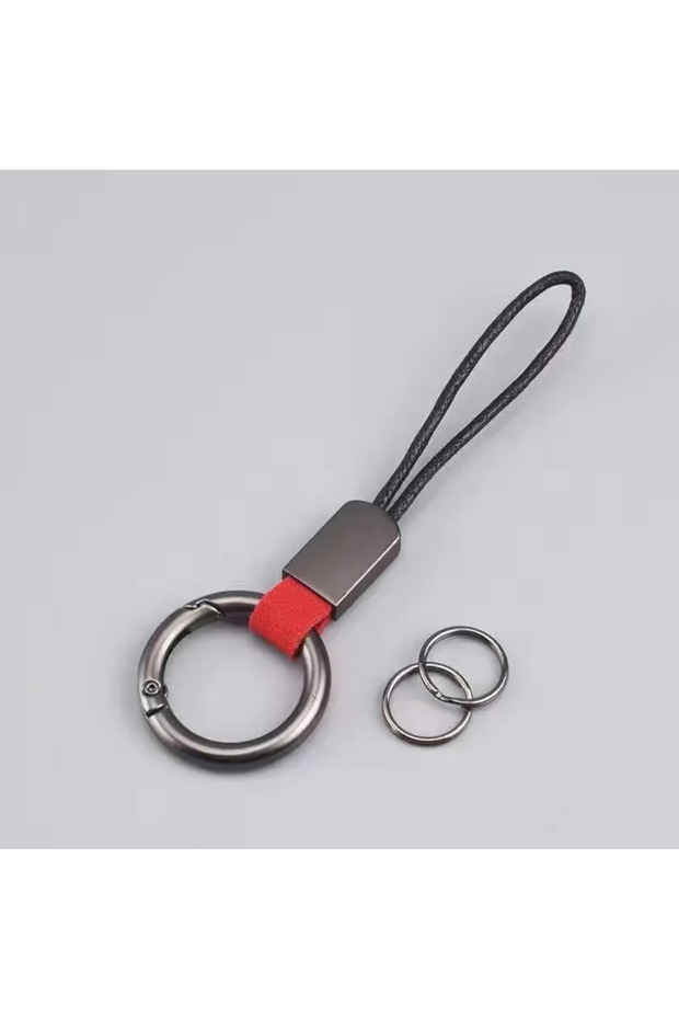 Red Car Keychain Light Luxury Style Key Ring Universal Key Holder Microfiber Keychain Cowhide Wax Ro