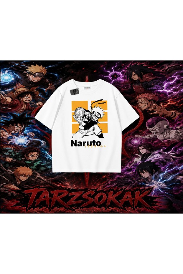 Naruto Uzumaki Premium Anime Oversize Unisex T-Shirt White