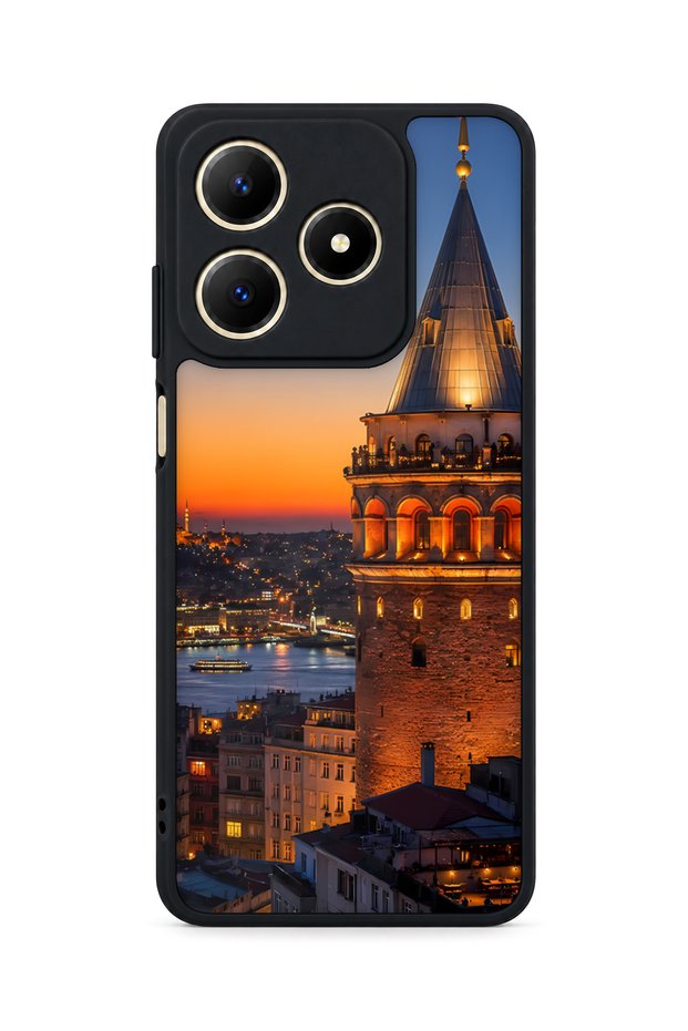 حافظة مقاومة للصدمات متوافقة مع Realme C61 بنمط IstanbulSilhouette مع حماية للكاميرا