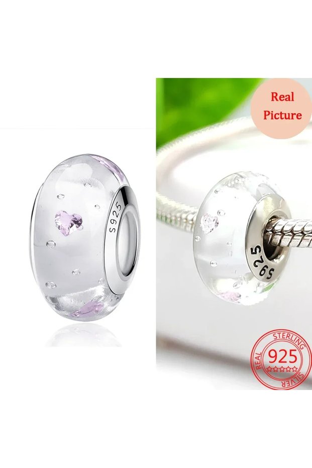 AMC0026 Colorful Murano Glass Beads Glass Ripple Charm Wavy Glass Bead Charms Fit Brand Bracelets Wo