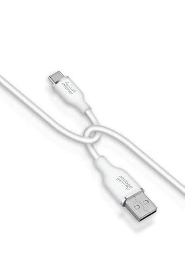 كيبل شحن ونقل بيانات مضفر من طرف USB-A إلى USB-C، بقدرة 3 أمبير 15 واط كحد أقصى وسرعة نقل بيانات 480