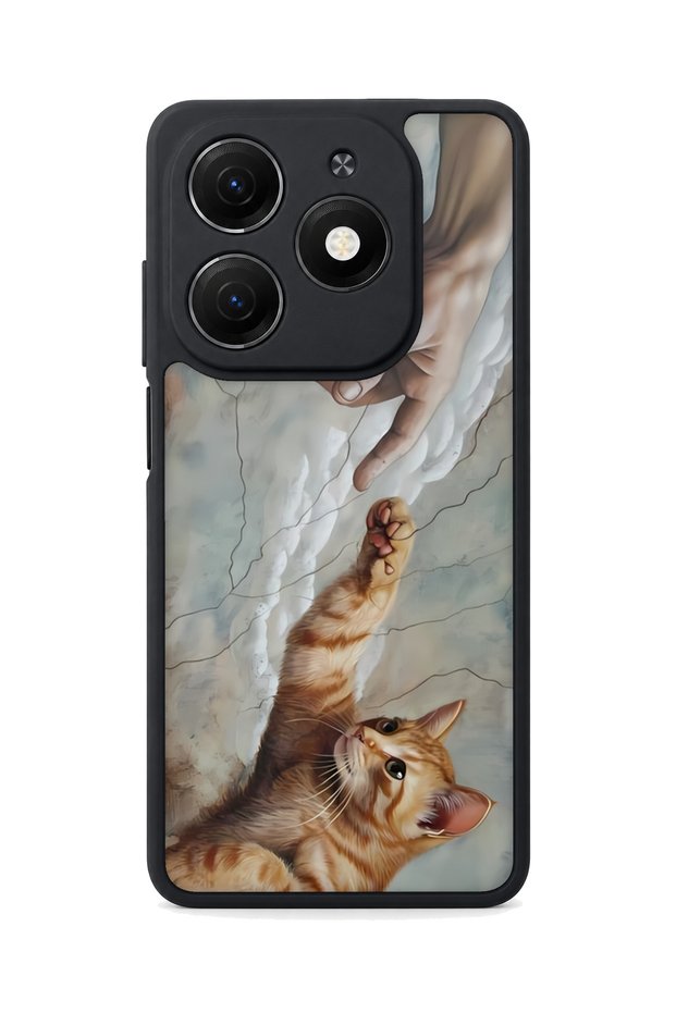 Spark 20 Compatible Orange Cat Patterned Camera Protected Shockproof Case