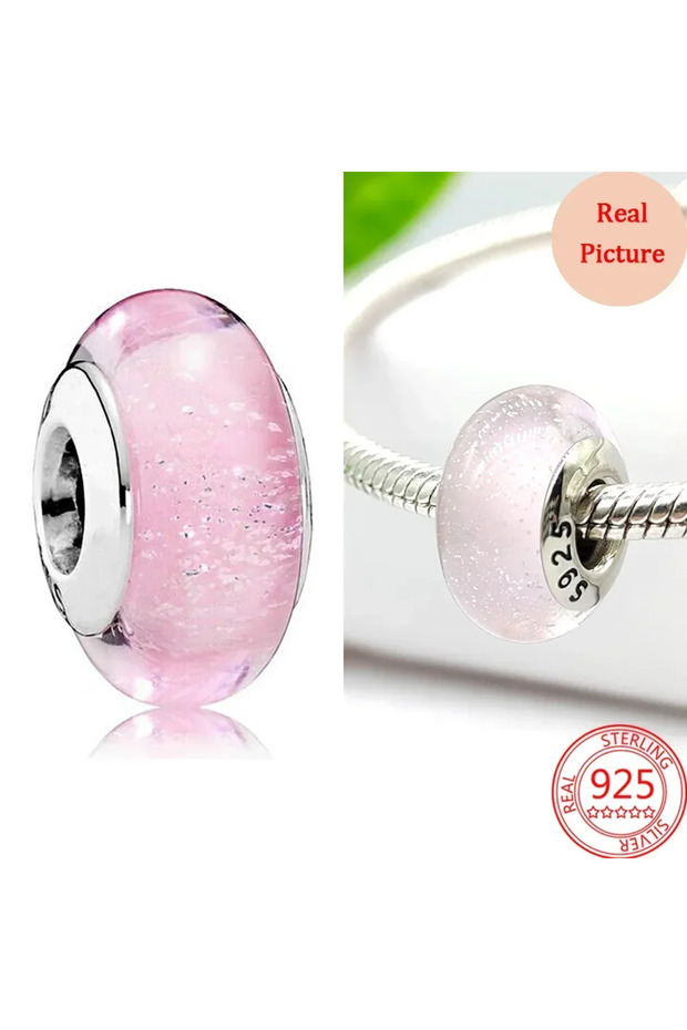 AMC0004 Colorful Murano Glass Beads Glass Ripple Charm Wavy Glass Bead Charms Fit Brand Bracelets Wo