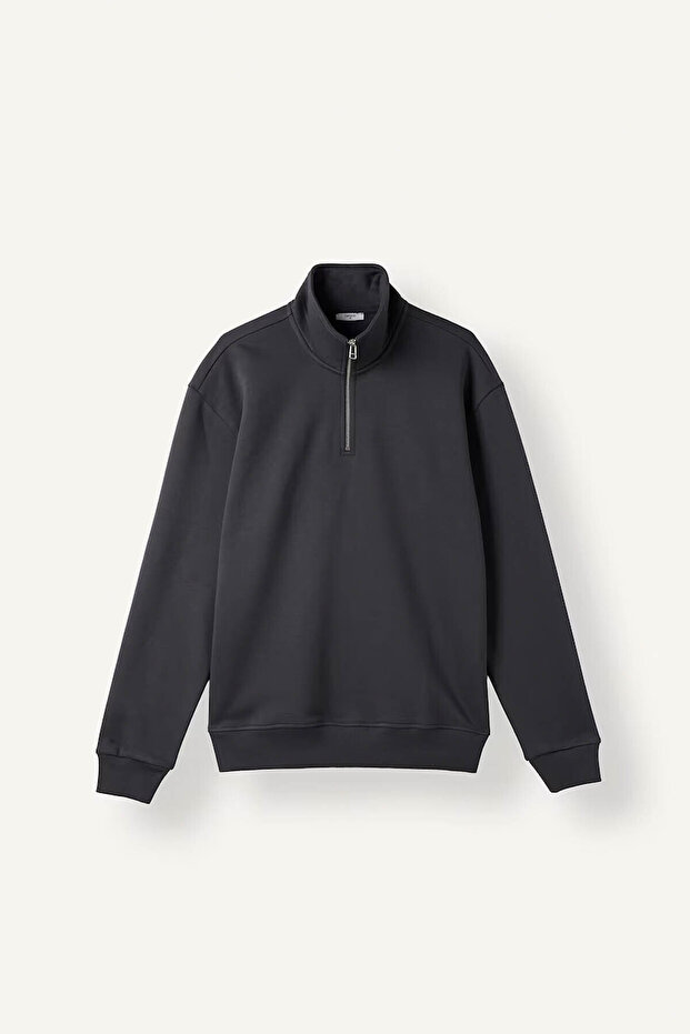 Half Zipper Basic Anthracite Men's Sweatshirt X7405Az/Ar9