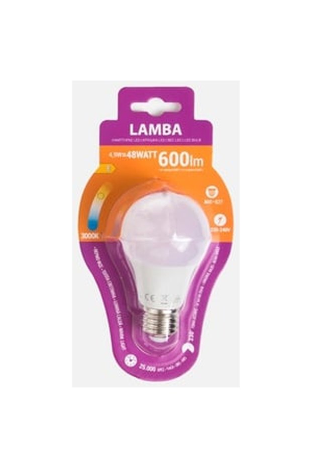 Bec LED E27 8W (A60) - Alb Cald