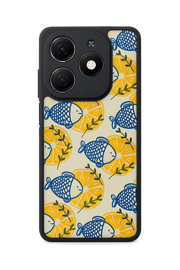 Spark 20 Compatible Lemon Patterned Camera Protected Shockproof Case