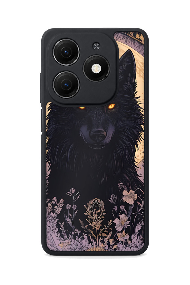 Spark 20 Compatible Black Wolf Patterned Camera Protected Shockproof Case