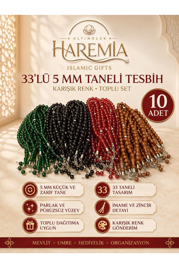 10-Piece Prayer Beads Set – 33-Piece 5 mm Small Beads Mixed Color Prayer Beads
