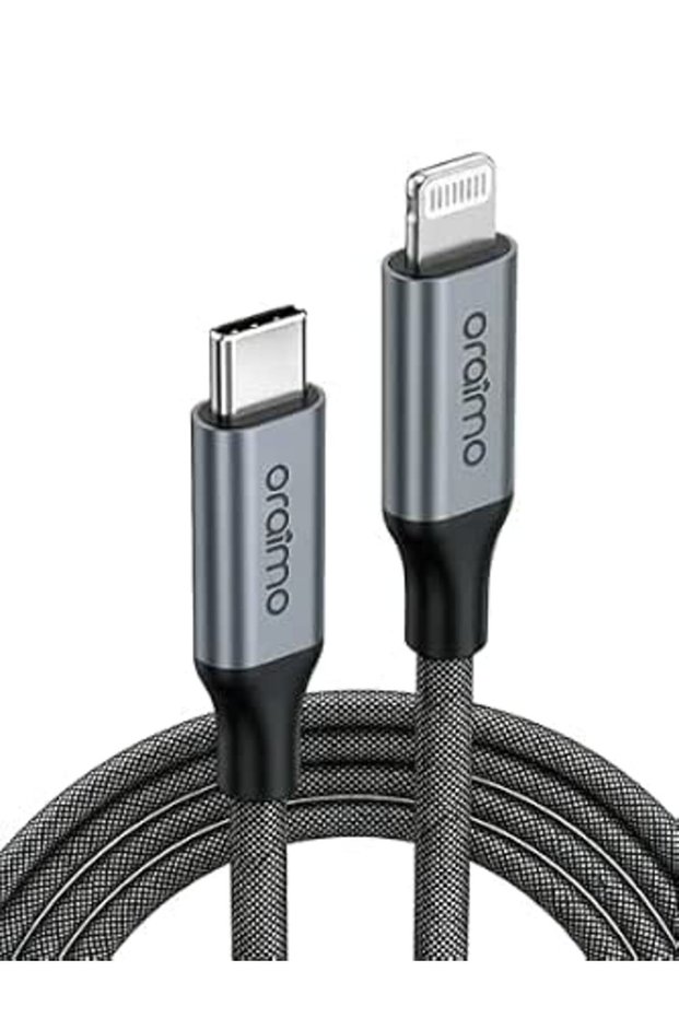 كابل من أورايمو بطول 1 متر نوع USB-C إلى لايتنينج متوافق مع آيفون وآيباد وآيبود